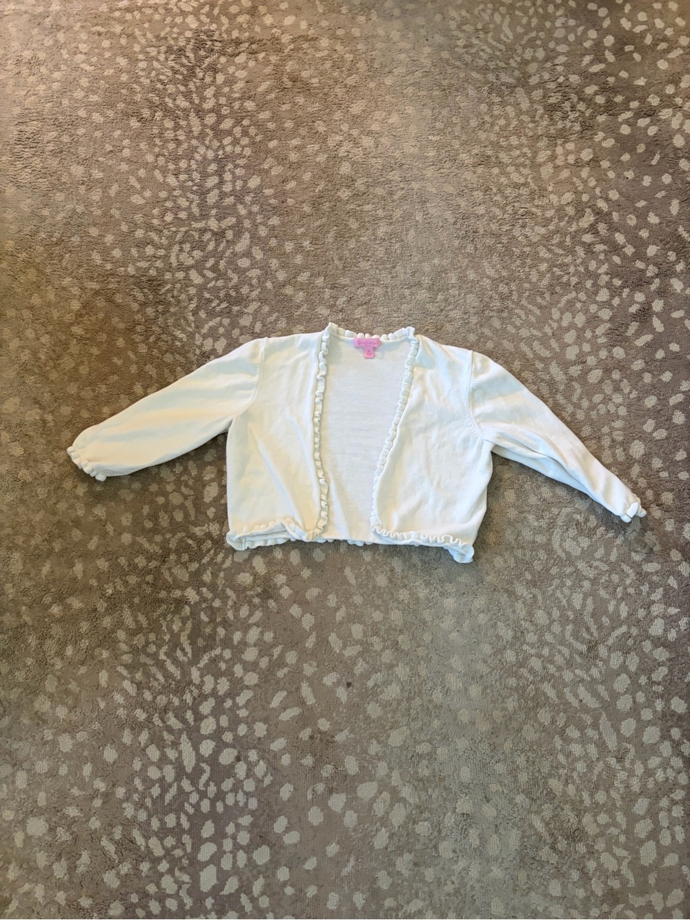 Lilly Pulitzer White Ruffle-Trim Cardigan